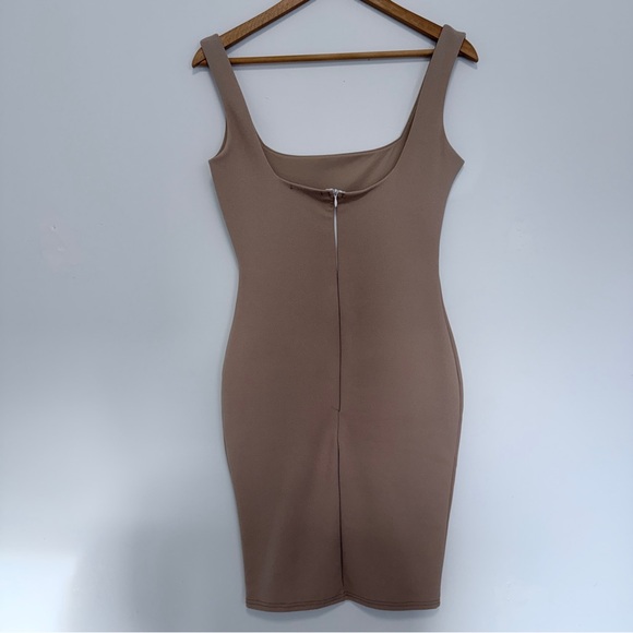 Nude Square Neck Side Split Mini Dress - Picture 2 of 2